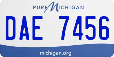 MI license plate DAE7456