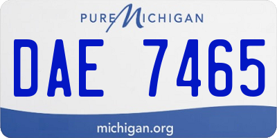 MI license plate DAE7465