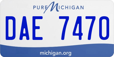 MI license plate DAE7470