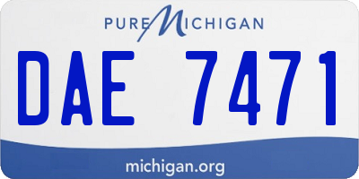 MI license plate DAE7471