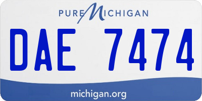 MI license plate DAE7474