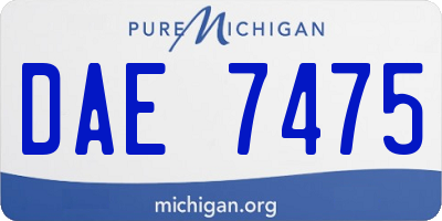 MI license plate DAE7475