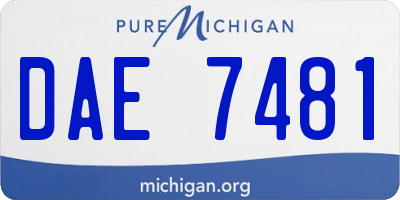 MI license plate DAE7481