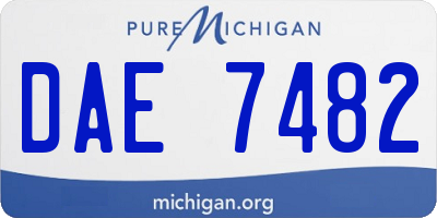 MI license plate DAE7482