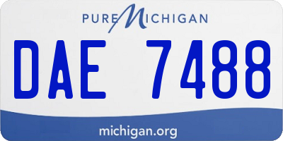 MI license plate DAE7488