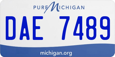 MI license plate DAE7489
