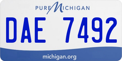 MI license plate DAE7492