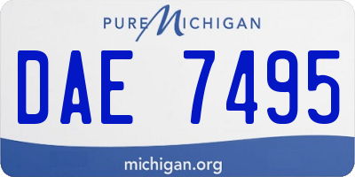 MI license plate DAE7495