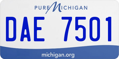 MI license plate DAE7501