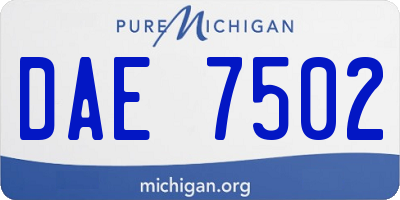 MI license plate DAE7502