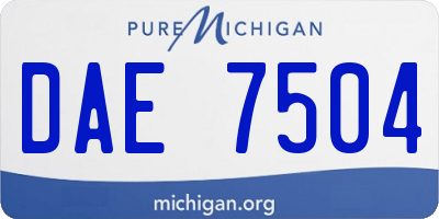 MI license plate DAE7504