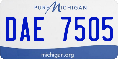 MI license plate DAE7505