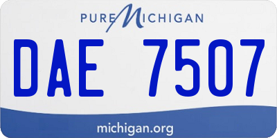 MI license plate DAE7507