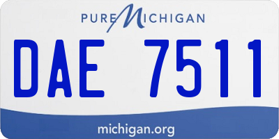 MI license plate DAE7511