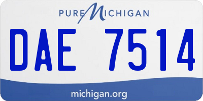 MI license plate DAE7514
