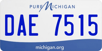 MI license plate DAE7515