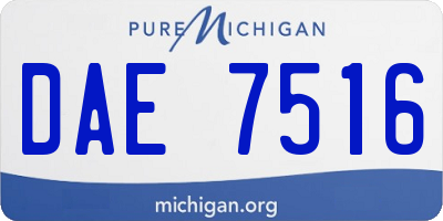 MI license plate DAE7516