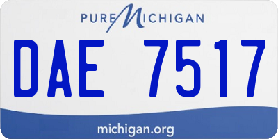 MI license plate DAE7517