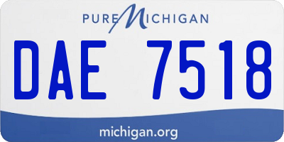 MI license plate DAE7518