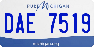 MI license plate DAE7519