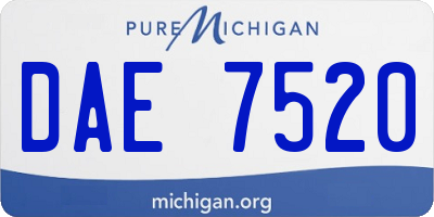 MI license plate DAE7520