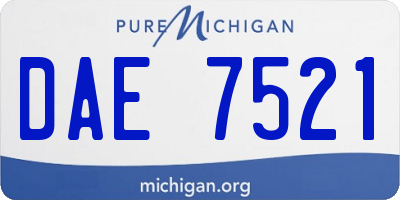 MI license plate DAE7521