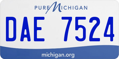 MI license plate DAE7524