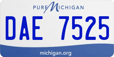 MI license plate DAE7525