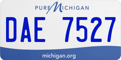 MI license plate DAE7527