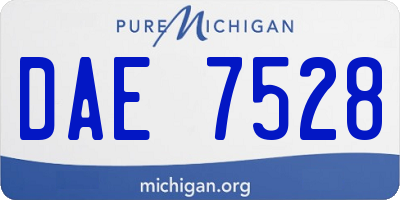 MI license plate DAE7528