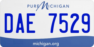 MI license plate DAE7529