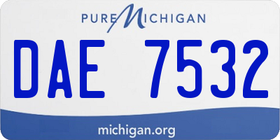 MI license plate DAE7532