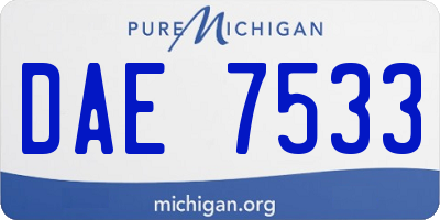 MI license plate DAE7533
