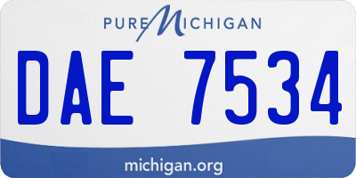 MI license plate DAE7534