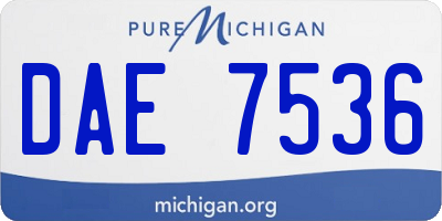 MI license plate DAE7536
