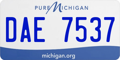 MI license plate DAE7537