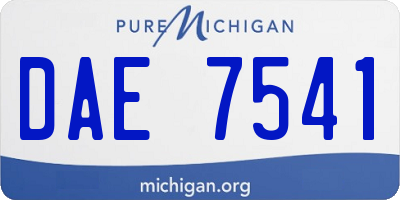 MI license plate DAE7541