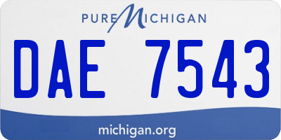 MI license plate DAE7543
