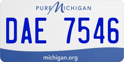 MI license plate DAE7546