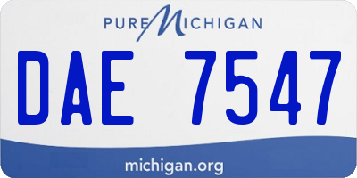 MI license plate DAE7547