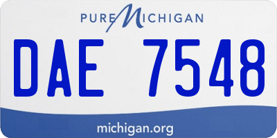 MI license plate DAE7548