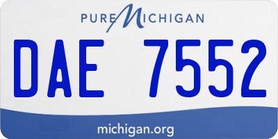 MI license plate DAE7552