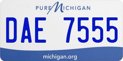 MI license plate DAE7555