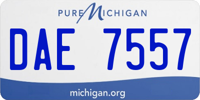 MI license plate DAE7557