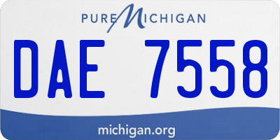 MI license plate DAE7558