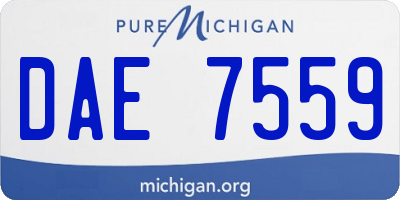 MI license plate DAE7559
