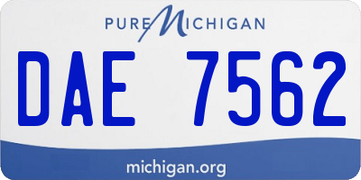 MI license plate DAE7562