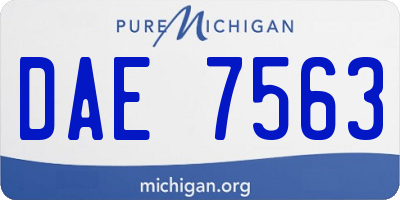 MI license plate DAE7563