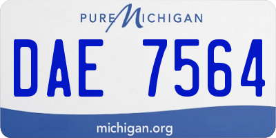 MI license plate DAE7564