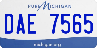 MI license plate DAE7565